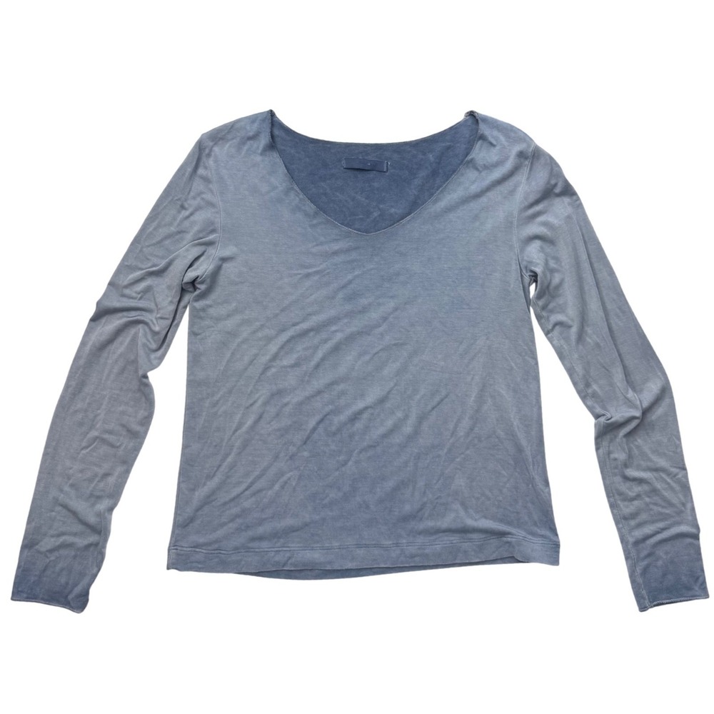 MILIO-MILANO‎ Blue Long Sleeve V Neck Top Casual Everyday Comfort XS - Picture 4 of 5